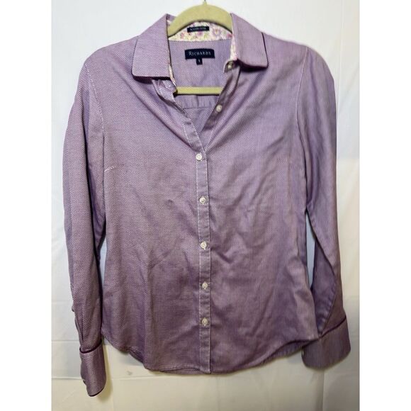 Richard's Size‎ 1 Button Up Lavender Long Sleeve With Cuffs - Picture 1 of 10